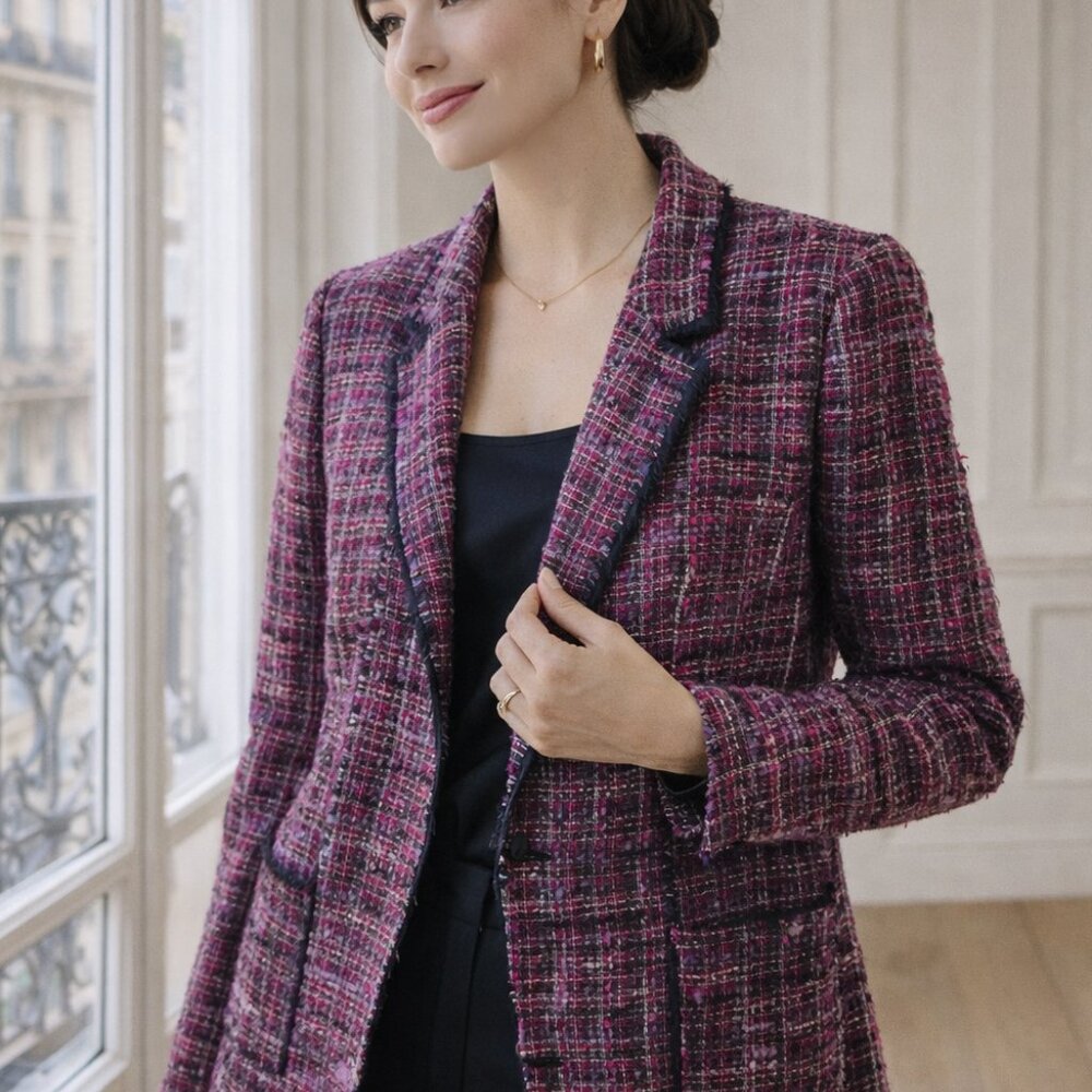 Escada Pink Bouclé Tweed Blazer Jacket | Classic Luxury | Made in Germany